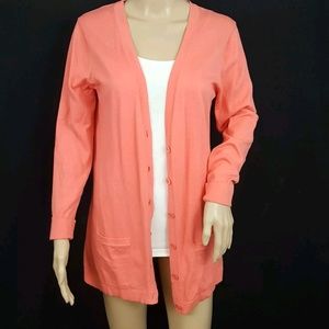 Old Navy Womens Cardigan Sz M Pink Open Duster